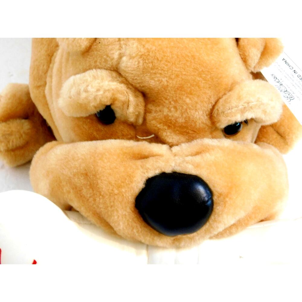 Vintage 1990s Toy Works Wassup Bone Shar Pei Dog Plush Stuffed Animal NWT 14" - Picture 6 of 12
